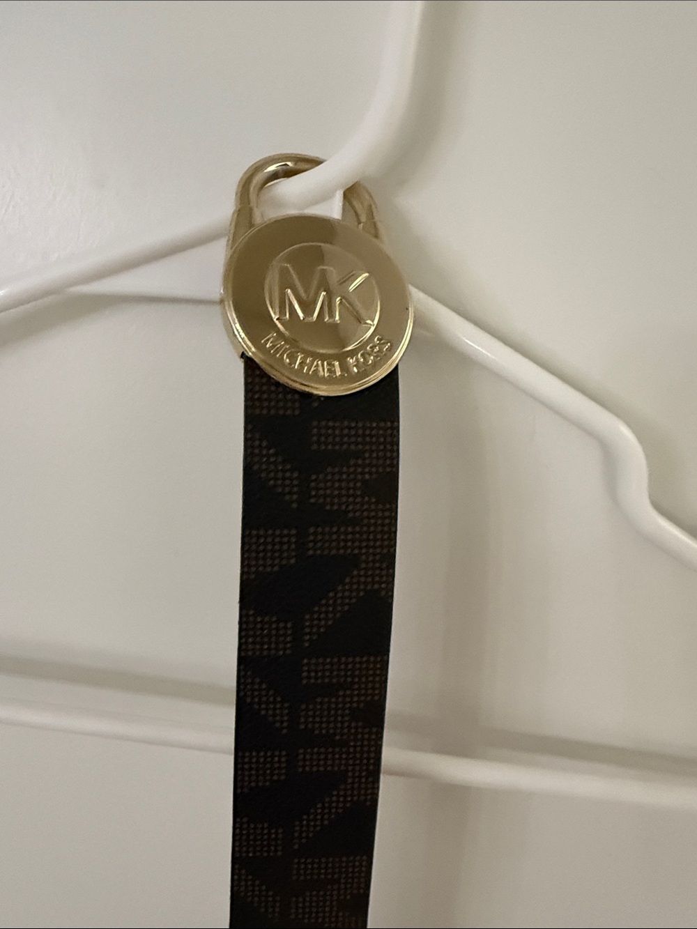 Michael Kors Brown and Gold Logo Key Fob